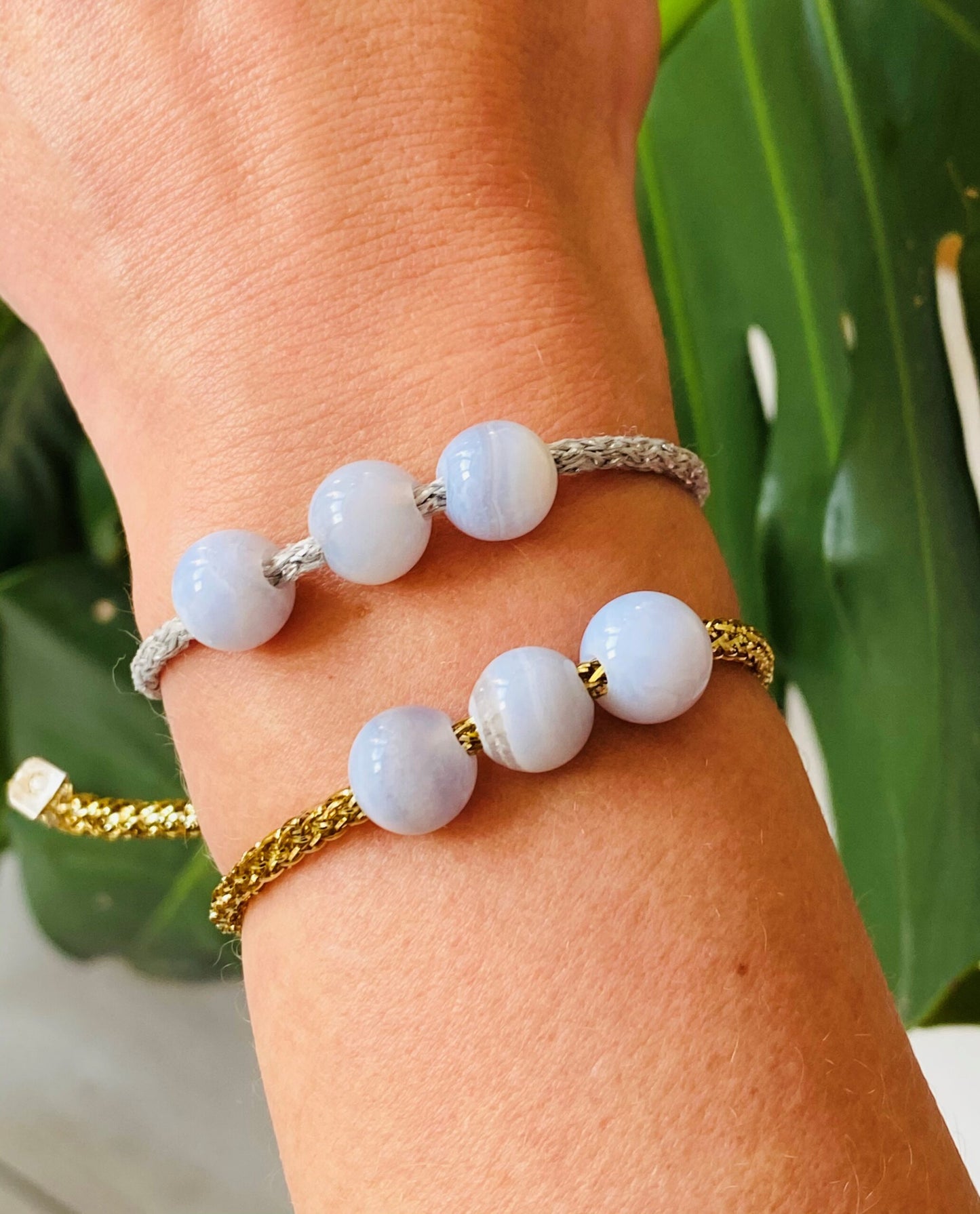 Blue Lace Agate Beach Candy Rocks Bracelet by Spike Rocks, jewellery for women who rock