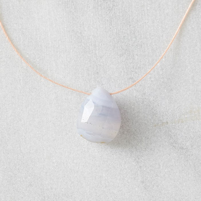 Blue Lace Agate Floating Rock Necklace