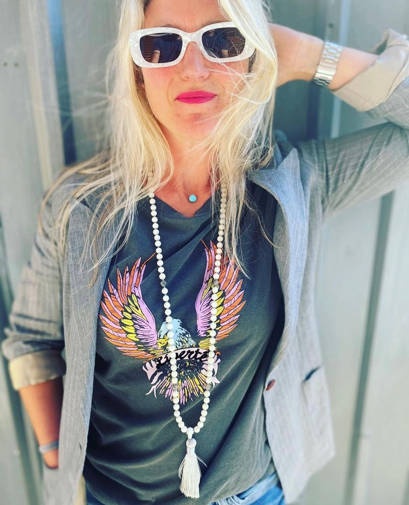 Mala of Enlightenment Crystal Necklace made by Spike Rocks for women who rock