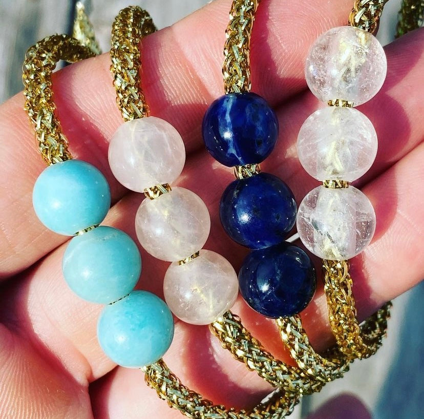 Clear Quartz Beach Candy Rocks Crystal Bracelet by Spike Rocks, jewellery for women who rock
