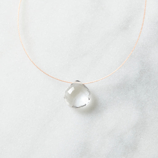 Clear Quartz Floating Rock Crystal Necklace by Spike Rocks Jewellery for women who rock