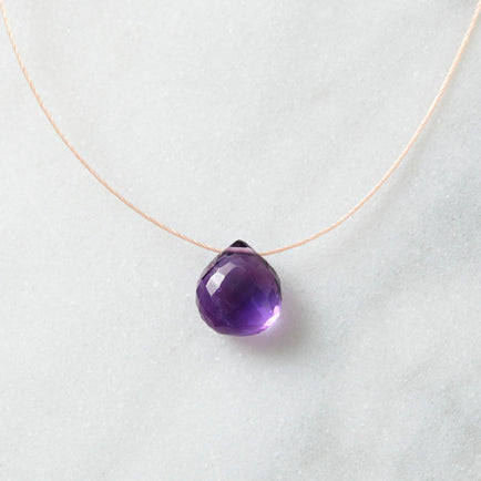 Amethyst Floating Rock Crystal Necklace by Spike Rocks Jewellery for women who rock