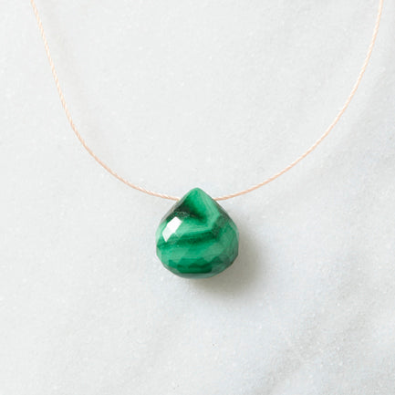 Malachite Floating Rock Crystal Necklace by Spike Rocks Jewellery for women who rock