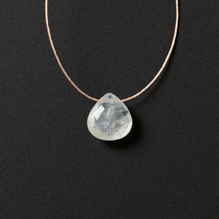 Moonstone Floating Rock Crystal Necklace by Spike Rocks, jewellery for women who rock