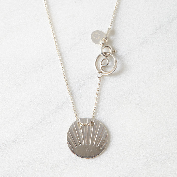 Rising Sun Slider Silver Necklace by Spike Rocks, jewellery for women who rock